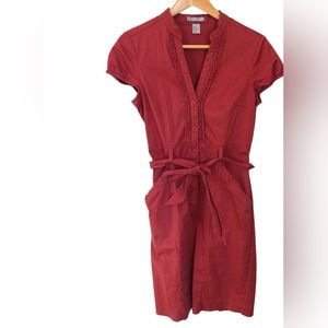 H&M Coral Button-Up Shirt Dress Medium